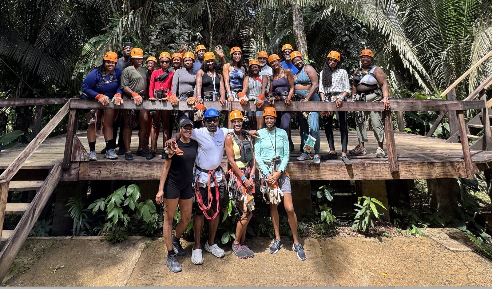 Past retreat group in the Panamanian jungle — community, presence, and shared experience
